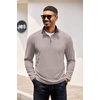 image:imageCOOFANDY Mens Quarter Zip Pullover Lightweight Sweater Casual Long Sleeve Corduroy Half Zip SweatshirtMoon Gray