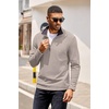 image:imageCOOFANDY Mens Quarter Zip Pullover Lightweight Sweater Casual Long Sleeve Corduroy Half Zip SweatshirtMoon Gray