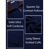 image:imageCOOFANDY Mens Quarter Zip Pullover Lightweight Sweater Casual Long Sleeve Corduroy Half Zip SweatshirtNavy Blue  Brown