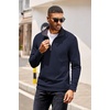 image:imageCOOFANDY Mens Quarter Zip Pullover Lightweight Sweater Casual Long Sleeve Corduroy Half Zip SweatshirtNavy Blue