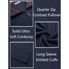 image:imageCOOFANDY Mens Quarter Zip Pullover Lightweight Sweater Casual Long Sleeve Corduroy Half Zip SweatshirtNavy Blue