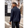 image:imageCOOFANDY Mens Quarter Zip Pullover Lightweight Sweater Casual Long Sleeve Corduroy Half Zip SweatshirtNavy Blue