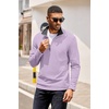 image:imageCOOFANDY Mens Quarter Zip Pullover Lightweight Sweater Casual Long Sleeve Corduroy Half Zip SweatshirtPurple