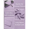 image:imageCOOFANDY Mens Quarter Zip Pullover Lightweight Sweater Casual Long Sleeve Corduroy Half Zip SweatshirtPurple