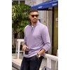 image:imageCOOFANDY Mens Quarter Zip Pullover Lightweight Sweater Casual Long Sleeve Corduroy Half Zip SweatshirtPurple