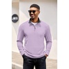 image:imageCOOFANDY Mens Quarter Zip Pullover Lightweight Sweater Casual Long Sleeve Corduroy Half Zip SweatshirtPurple