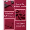 image:imageCOOFANDY Mens Quarter Zip Pullover Lightweight Sweater Casual Long Sleeve Corduroy Half Zip SweatshirtRed