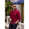 image:imageCOOFANDY Mens Quarter Zip Pullover Lightweight Sweater Casual Long Sleeve Corduroy Half Zip SweatshirtRed
