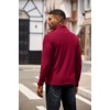 image:imageCOOFANDY Mens Quarter Zip Pullover Lightweight Sweater Casual Long Sleeve Corduroy Half Zip SweatshirtRed