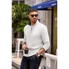 image:imageCOOFANDY Mens Quarter Zip Pullover Lightweight Sweater Casual Long Sleeve Corduroy Half Zip SweatshirtWhite