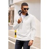 image:imageCOOFANDY Mens Quarter Zip Pullover Lightweight Sweater Casual Long Sleeve Corduroy Half Zip SweatshirtWhite