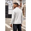 image:imageCOOFANDY Mens Quarter Zip Pullover Lightweight Sweater Casual Long Sleeve Corduroy Half Zip SweatshirtWhite