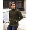 image:imageCOOFANDY Mens Quarter Zip Pullover Long Sleeve Waffle Quilted Sweatshirt Casual Polo Sweaters with PocketArmy Green