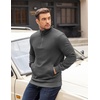 image:imageCOOFANDY Mens Quarter Zip Pullover Long Sleeve Waffle Quilted Sweatshirt Casual Polo Sweaters with PocketDark Grey
