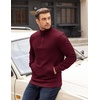 image:imageCOOFANDY Mens Quarter Zip Pullover Long Sleeve Waffle Quilted Sweatshirt Casual Polo Sweaters with PocketDark Red