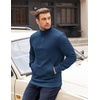 image:imageCOOFANDY Mens Quarter Zip Pullover Long Sleeve Waffle Quilted Sweatshirt Casual Polo Sweaters with PocketNavy Blue