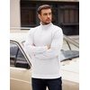 image:imageCOOFANDY Mens Quarter Zip Pullover Long Sleeve Waffle Quilted Sweatshirt Casual Polo Sweaters with PocketWhite