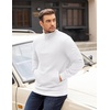 image:imageCOOFANDY Mens Quarter Zip Pullover Long Sleeve Waffle Quilted Sweatshirt Casual Polo Sweaters with PocketWhite