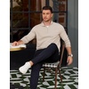 image:imageCOOFANDY Mens Quarter Zip Pullover Mock Neck Lightweight Sweatshirt Long Sleeve Polo Shirt Business Casual Pullover TopBeige