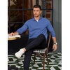 image:imageCOOFANDY Mens Quarter Zip Pullover Mock Neck Lightweight Sweatshirt Long Sleeve Polo Shirt Business Casual Pullover TopBlue