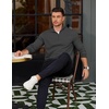 image:imageCOOFANDY Mens Quarter Zip Pullover Mock Neck Lightweight Sweatshirt Long Sleeve Polo Shirt Business Casual Pullover TopDark Gray