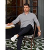 image:imageCOOFANDY Mens Quarter Zip Pullover Mock Neck Lightweight Sweatshirt Long Sleeve Polo Shirt Business Casual Pullover TopLight Gray