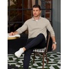image:imageCOOFANDY Mens Quarter Zip Pullover Mock Neck Lightweight Sweatshirt Long Sleeve Polo Shirt Business Casual Pullover TopLight Khaki