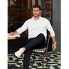 image:imageCOOFANDY Mens Quarter Zip Pullover Mock Neck Lightweight Sweatshirt Long Sleeve Polo Shirt Business Casual Pullover TopWhite