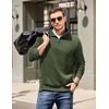 image:imageCOOFANDY Mens Quarter Zip Pullover Mock Neck Quilted Sweatshirt Casual Long Sleeve Polo SweaterArmy Green