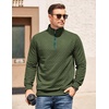 image:imageCOOFANDY Mens Quarter Zip Pullover Mock Neck Quilted Sweatshirt Casual Long Sleeve Polo SweaterArmy Green