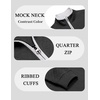 image:imageCOOFANDY Mens Quarter Zip Pullover Mock Neck Quilted Sweatshirt Casual Long Sleeve Polo SweaterBlack 02