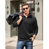 image:imageCOOFANDY Mens Quarter Zip Pullover Mock Neck Quilted Sweatshirt Casual Long Sleeve Polo SweaterBlack