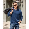image:imageCOOFANDY Mens Quarter Zip Pullover Mock Neck Quilted Sweatshirt Casual Long Sleeve Polo SweaterBlue