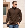 image:imageCOOFANDY Mens Quarter Zip Pullover Mock Neck Quilted Sweatshirt Casual Long Sleeve Polo SweaterCoffee
