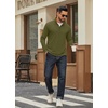 image:imageCOOFANDY Mens Quarter Zip Pullover Sweatshirt Mock Neck Quilted Sweatshirt Lightweight Casual Long Sleeve Polo ShirtArmy Green