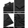 image:imageCOOFANDY Mens Quarter Zip Pullover Sweatshirt Mock Neck Quilted Sweatshirt Lightweight Casual Long Sleeve Polo ShirtBlack
