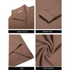 image:imageCOOFANDY Mens Quarter Zip Pullover Sweatshirt Mock Neck Quilted Sweatshirt Lightweight Casual Long Sleeve Polo ShirtBrown