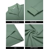 image:imageCOOFANDY Mens Quarter Zip Pullover Sweatshirt Mock Neck Quilted Sweatshirt Lightweight Casual Long Sleeve Polo ShirtDark Green