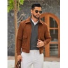 image:imageCOOFANDY Mens Quarter Zip Pullover Sweatshirt Mock Neck Quilted Sweatshirt Lightweight Casual Long Sleeve Polo ShirtDark Grey