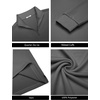 image:imageCOOFANDY Mens Quarter Zip Pullover Sweatshirt Mock Neck Quilted Sweatshirt Lightweight Casual Long Sleeve Polo ShirtDark Grey