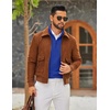 image:imageCOOFANDY Mens Quarter Zip Pullover Sweatshirt Mock Neck Quilted Sweatshirt Lightweight Casual Long Sleeve Polo ShirtDeep Blue