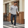 image:imageCOOFANDY Mens Quarter Zip Pullover Sweatshirt Mock Neck Quilted Sweatshirt Lightweight Casual Long Sleeve Polo ShirtLight Grey