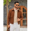 image:imageCOOFANDY Mens Quarter Zip Pullover Sweatshirt Mock Neck Quilted Sweatshirt Lightweight Casual Long Sleeve Polo ShirtLight Khaki