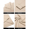 image:imageCOOFANDY Mens Quarter Zip Pullover Sweatshirt Mock Neck Quilted Sweatshirt Lightweight Casual Long Sleeve Polo ShirtLight Khaki