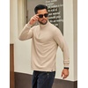 image:imageCOOFANDY Mens Quarter Zip Pullover Sweatshirt Mock Neck Quilted Sweatshirt Lightweight Casual Long Sleeve Polo ShirtLight Khaki