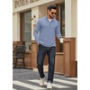 image:imageCOOFANDY Mens Quarter Zip Pullover Sweatshirt Mock Neck Quilted Sweatshirt Lightweight Casual Long Sleeve Polo ShirtSky Blue