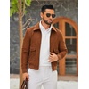 image:imageCOOFANDY Mens Quarter Zip Pullover Sweatshirt Mock Neck Quilted Sweatshirt Lightweight Casual Long Sleeve Polo ShirtWhite