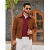 image:imageCOOFANDY Mens Quarter Zip Pullover Sweatshirt Mock Neck Quilted Sweatshirt Lightweight Casual Long Sleeve Polo ShirtWine Red