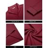 image:imageCOOFANDY Mens Quarter Zip Pullover Sweatshirt Mock Neck Quilted Sweatshirt Lightweight Casual Long Sleeve Polo ShirtWine Red