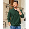 image:imageCOOFANDY Mens Quarter Zip Pullover Sweatshirts Lightweight Long Sleeve Mock Neck Sweater PoloArmy Green